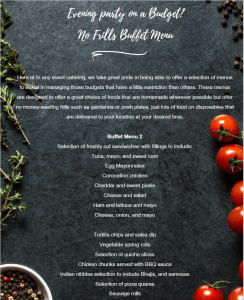 budget buffet menu 2 new